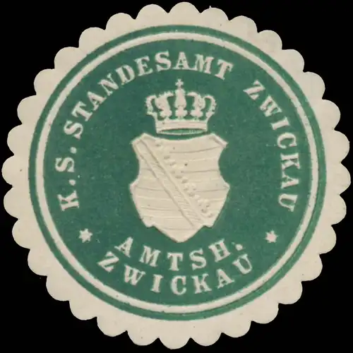 K.S. Standesamt Zwickau Amtsh. Zwickau