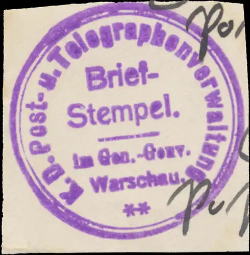 K.D. Post- und Telegraphenverwaltung im Generalgouvernement Warschau