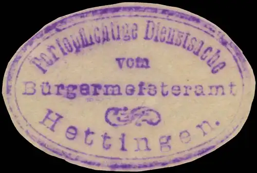 Portopflichtige Dienstsache vom Bürgermeisteramt Hettingen