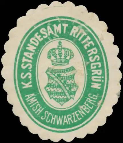 K.S. Standesamt Rittersgrün Amtsh. Schwarzenberg