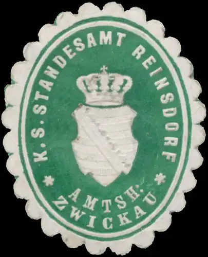 K.S. Standesamt Reinsdorf Amtsh. Zwickau