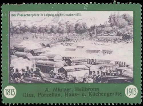 Der Fleischerplatz in Leipzig am 19. Oktober 1813