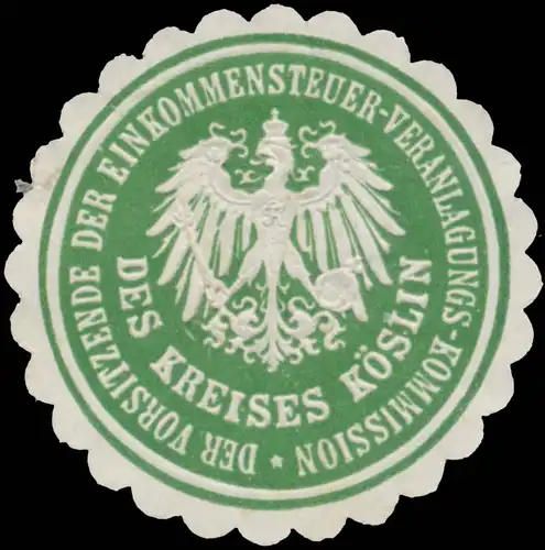 Der Vorsitzende der Einkommensteuer-Veranlagungskommission des Kreises Köslin