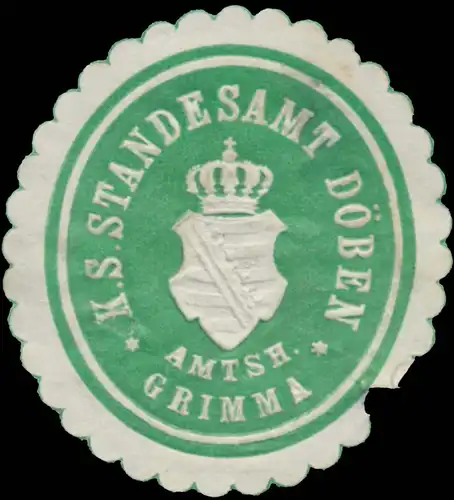 K.S. Standesamt Döben Amtsh. Grimma