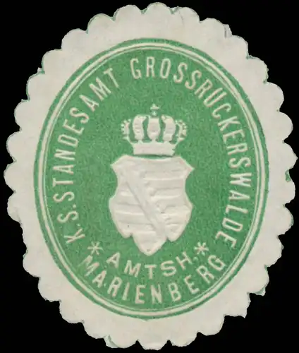 K.S. Standesamt GrossrÃ¼ckerswalde Amtsh. Marienberg