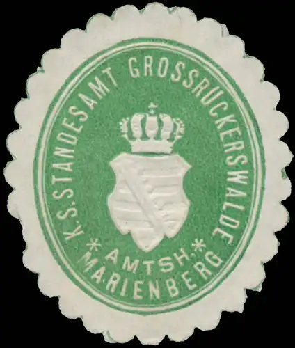 K.S. Standesamt Grossrückerswalde Amtsh. Marienberg