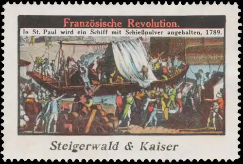 In St. Paul wird ein Schiff mit SchieÃpulver angehalten, 1789