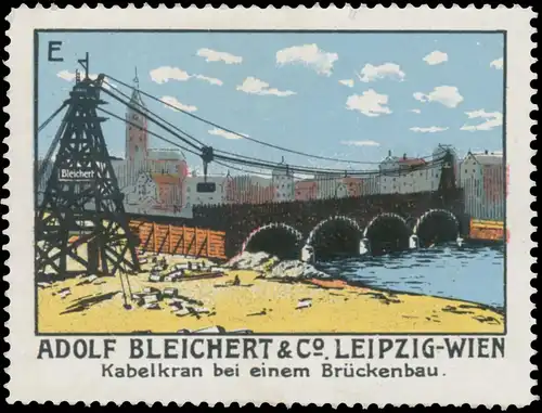 Kabelkran bei einem BrÃ¼ckenbau