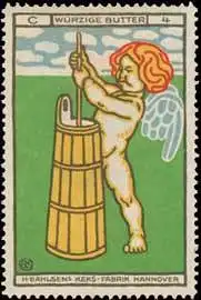 Engel beim Buttern
