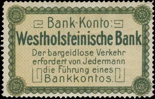 Bank-Konto Westholsteinische Bank