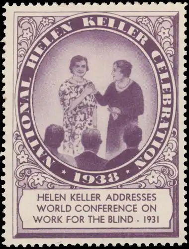 Helen Keller auf der Welt Konferenz der Arbeit fÃ¼r Blinde