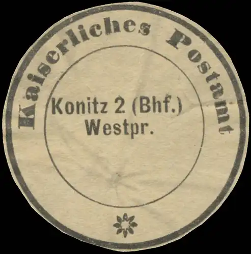 K. Postamt Konitz 2 Bahnhof (WestpreuÃen)