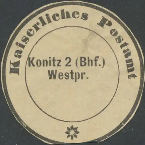 K. Postamt Konitz 2 Bahnhof (WestpreuÃen)