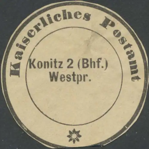 K. Postamt Konitz 2 Bahnhof (WestpreuÃen)