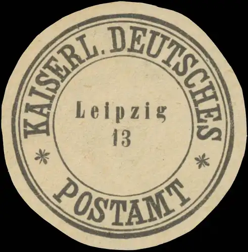 K. Deutsches Postamt 13 Leipzig