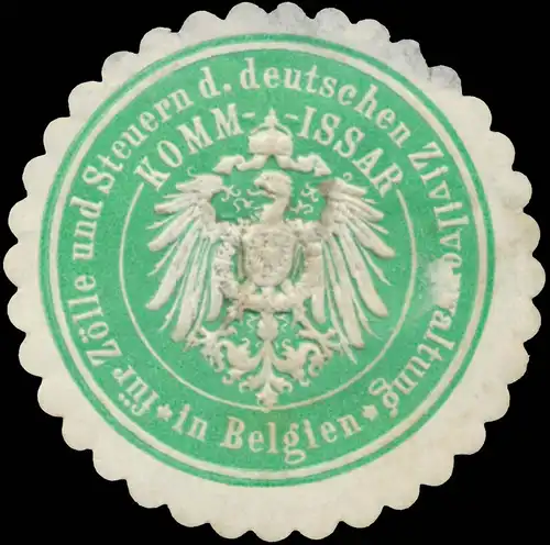 Kommissar fÃ¼r ZÃ¶lle und Steuern der deutschen Zivilverwaltung in Belgien