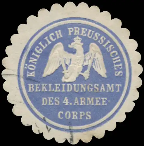 K.Pr. Bekleidungsamt des 4. Armeecorps