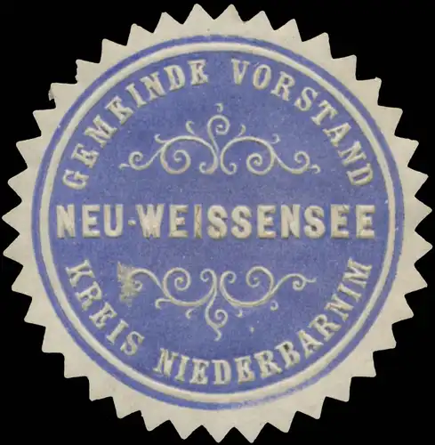 Gemeinde Vorstand Neu-Weissensee Kreis Niederbarnim