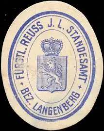 FÃ¼rstlich Reuss J. L. Standesamt Bezirk Langenberg