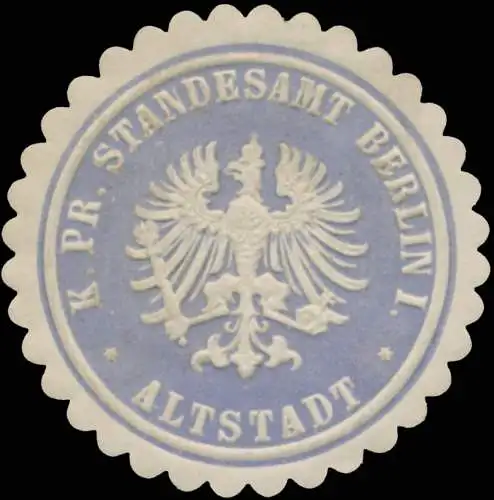 K.Pr. Standesamt Berlin  I Altstadt