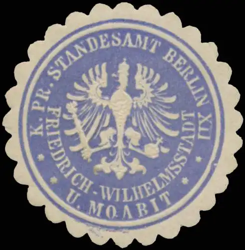 K.Pr. Standesamt Berlin XII. Friedrich-Wilhelmstadt und Moabit