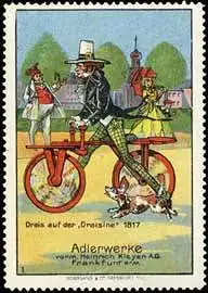 Drais auf der Draisine 1817