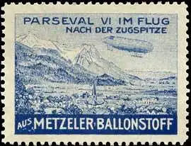 Zeppelin Parseval VI im Flug nach der Zugspitze