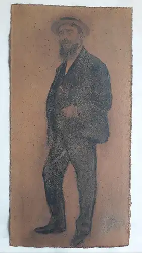 Herrenporträt auf Papier 28x14cm.