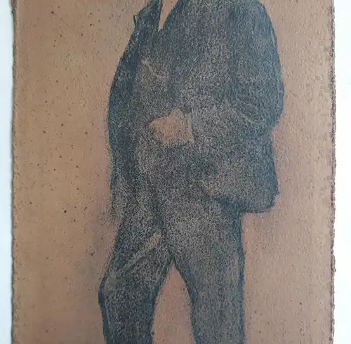 Herrenporträt auf Papier 28x14cm.