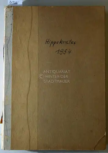Hippokrates. Zeitschrift für praktische Heilkunde. 25. Jg./1954. (24 Hefte + Register komplett). 