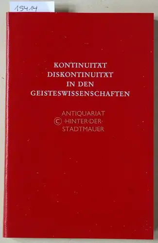 Trümpy, Hans (Hrsg.): Kontinuität und Diskontinuität in den Geisteswissenschaften. Hrsg. u. eingel. v. 