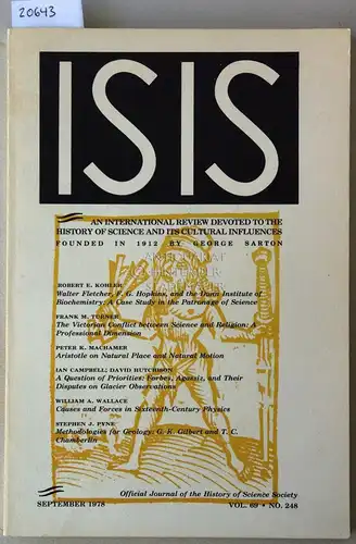 ISIS - An International Review Devoted to the History of Science and its Cultural Influences. September 1978 - Vol. 69, No. 248. (Einzelheft). 