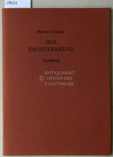 Günther, Herbert: Der Dichterabend. Erzählung. 