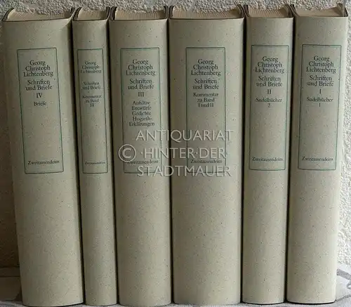 Lichtenberg, Georg Christoph und Wolfgang (Hrsg.) Promies: Schriften und Briefe. Kommentare. (6 Bde., komplett: Sudelbücher 1; Sudelbücher 2; Kommentar zu den Bänden I und II;.. 