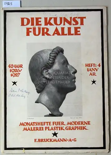 Die Kunst für alle. Monatshefte für moderne Malerei Plastik Graphik. (Einzelheft Januar 1927, 42. Jg.). 