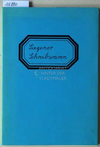 Sudhoff, Renate und Christine Tussing: Siegener Schreibwaren: Anthologie Siegener Lyrik. Hrsg. v. Arbeitskreis "Literatur" im Kunstverein Siegen. 