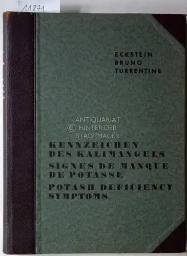 Eckstein, Oskar. Bruno, Albert Bruno und J. W. Turrentine: Kennzeichen des Kalimangels. Signes de Manque de Potasse. Potash Deficiency Symptoms. 