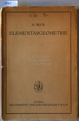 Beck, Hans: Elementargeometrie; Elementargeometrie zweiter Teil. 