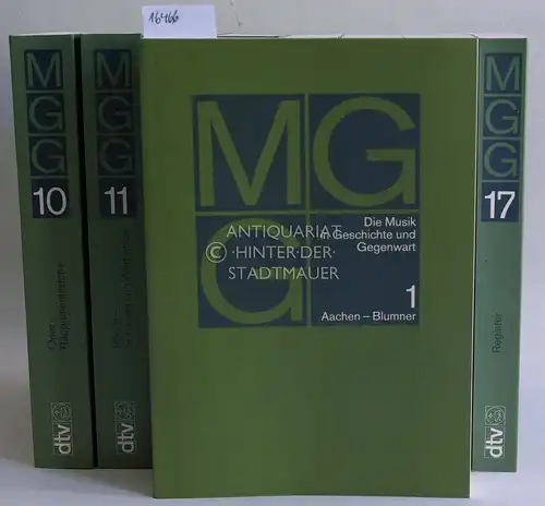 Blume, Friedrich (Hrsg.): Die Musik in Geschichte und Gegenwart: Allgemeine Enzyklopädie der Musik. [MGG] (14 Bde. + 2 Suppl.-Bde. + 1 Register-Bd.). 