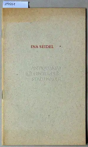 Günther, Joachim: Ina Seidel 70 Jahre. 