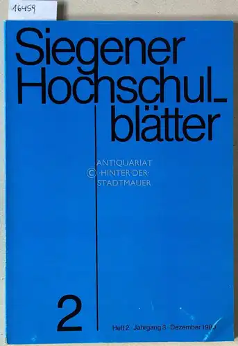 Siegener Hochschulblätter. Heft 2. (Jg. 3, Dez. 1980). 