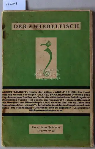 Der Zwiebelfisch. Zeitschrift über Bücher, Kunst und Lebensstil. (Einzelheft 19. Jg, 1926, H. 5/6). 