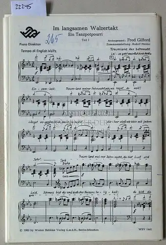 Gilford, Fred (Arr.): Im langsamen Walzertakt. Ein Tanzpotpourri. Teil I+II. 