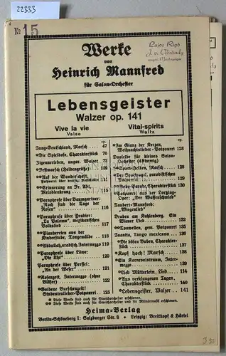 Mannfred, Heinrich: Lebensgeister. Walzer, Op. 141. 