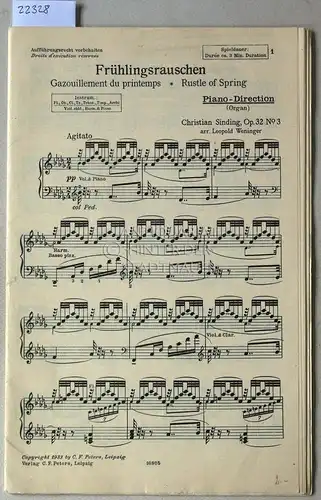 Sinding, Christian: Frühlingsrauschen, Op. 32 No. 3. Arr. Leopold Weninger. 