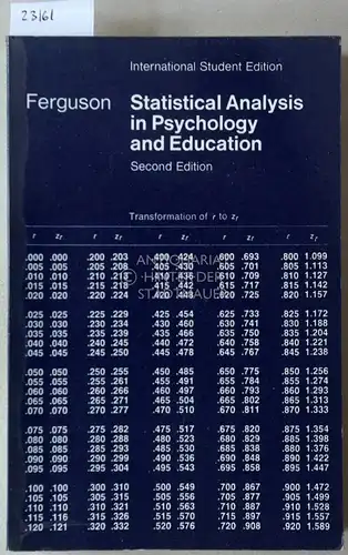 Ferguson, George A: Statistical Analysis in Psychology and Education. 