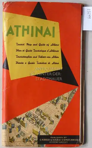Athinai. Tourist Map and Guide of Athens -  Plan et Guide Touristique d`Athènes - Touristenplan und Führer von Athen - Pianta e Guida Turistica di Atene.