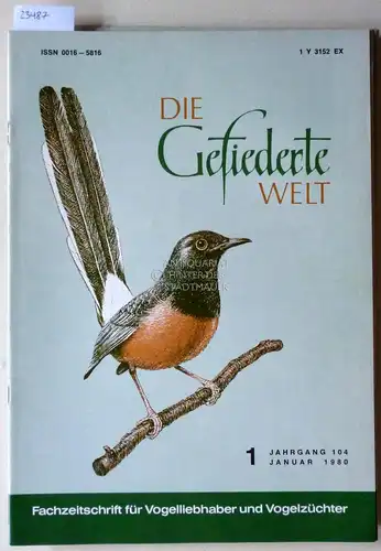 Die gefiederte Welt. Fachzeitschrift für Vogelliebhaber und Vogelzüchter. Jahrgang 104, 1980. (12 Hefte, komplett). 