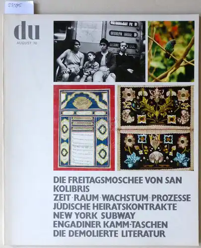 du. Kulturelle Monatsschrift, 30. Jahrgang, August 1970. 