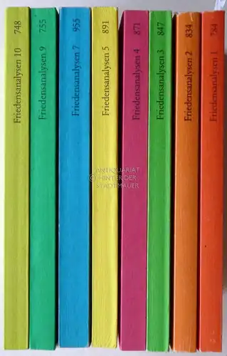 Friedensanalysen. Für Theorie und Praxis. Vierteljahresschrift für Erziehung, Politik und Wissenschaft. (Bd. 1-5,7,9-10) Hrsg. v.d. Hess. Stiftung Friedens- und Konfliktforschung (HSFK) in Zus.arb. mit d. AG für Friedens- und Konfliktforschung (AFK). 